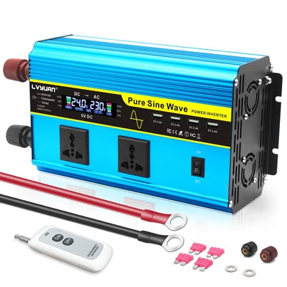 Pure Sine Wave Power Inverter with Remote - New
