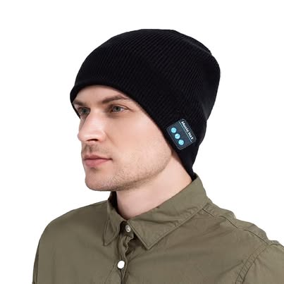 Bluetooth Beanie Hat with Speakers Black - New