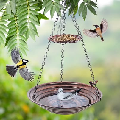 Hanging Bird Feeder Bird Bath Metal