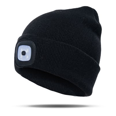 LED Beanie Hat with Light - Smart Beanie Black - New