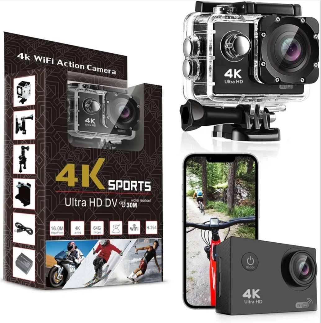 4K Sports Ultra HD DV Action Camera - Waterproof 30M - WiFi