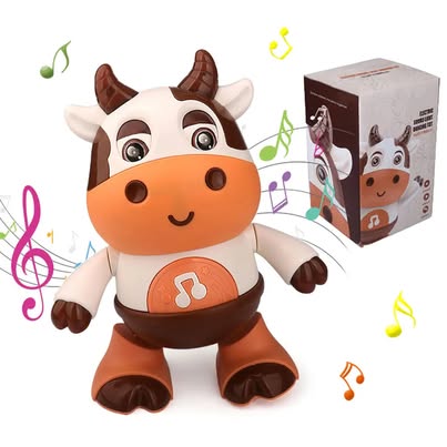 Cute Cow Electric Dancing Toy - Sound and Light - New