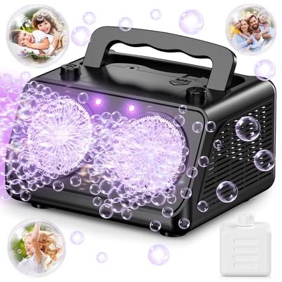 TINANA Automatic LED Bubble Machine - Dual Fan, 20000+ Bubbles/Min - New