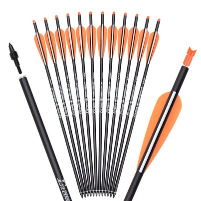 16 inch Hunting Crossbow Bolts - Blue White Fletching - New