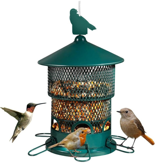 Metal Bird Feeder for Garden/Yard - Green - New