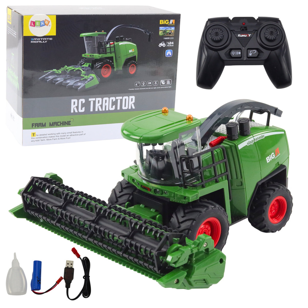 Uarzt RC Combine Harvester Tractor Toy - 1/24 Scale, Remote Control