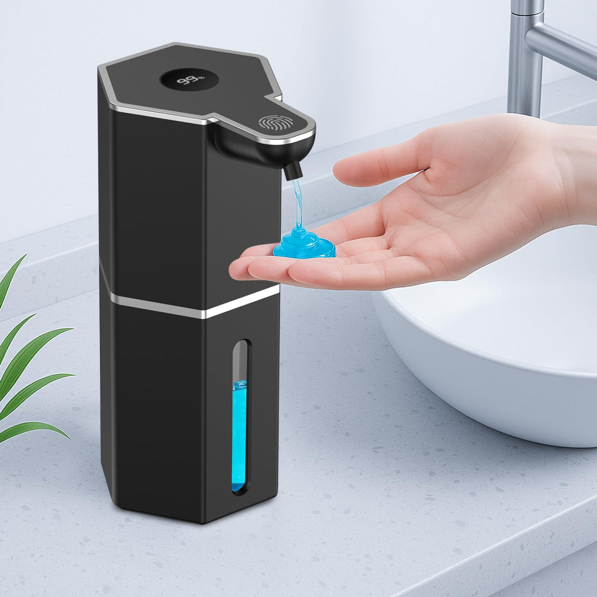 Automatic Touchless Soap Dispenser - LED Display, USB Rechargeable